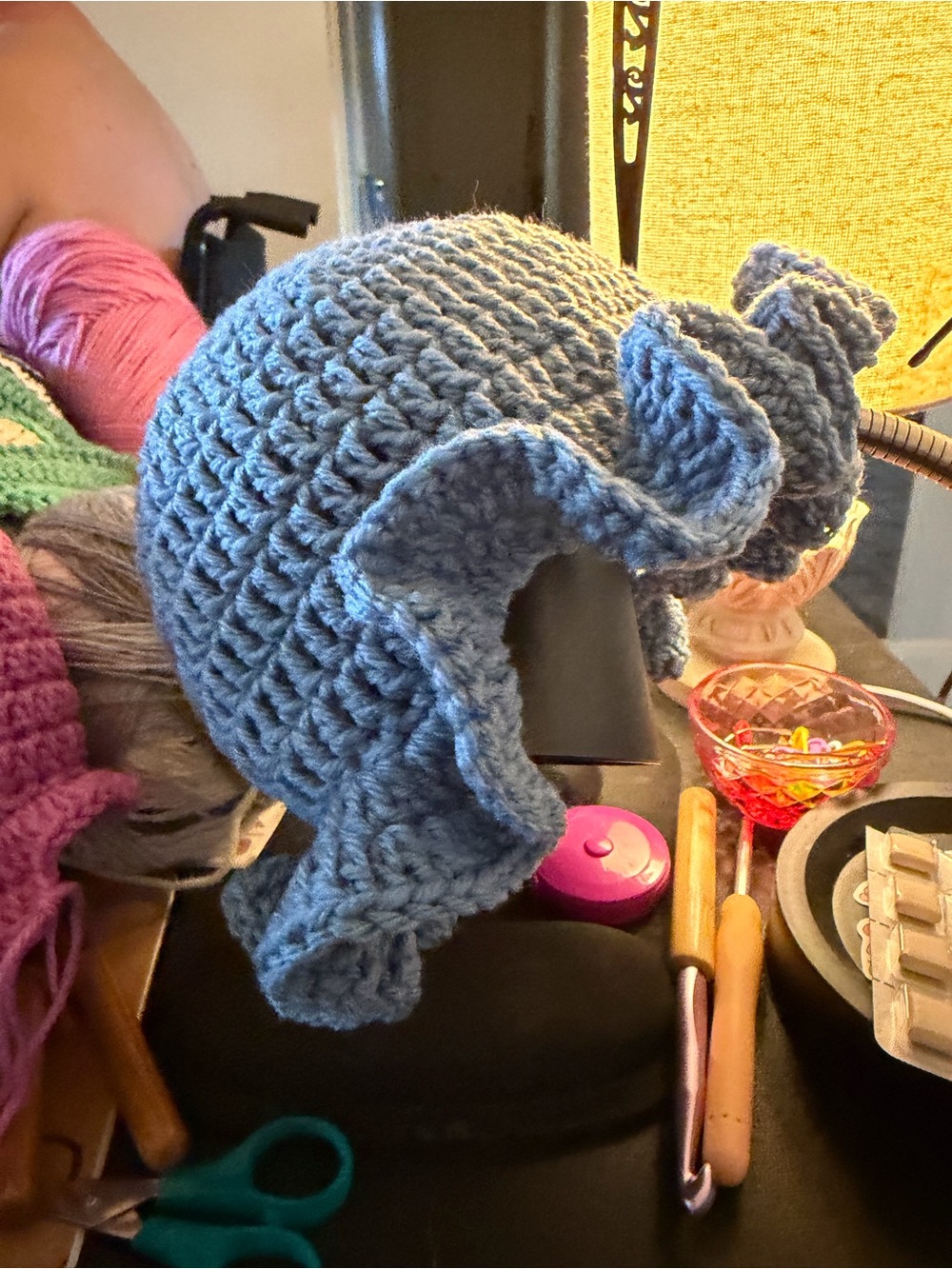 2 Handmade Crochet Ruffle Hat - - Picture 5 of 7